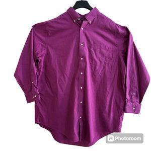 Men's Lands' End Shirt, Purple, Size 18 1/2 - 36
